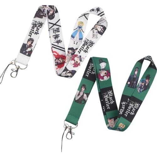 Black Butler Lanyards Cool Neck Strap webbings ribbons Phone Keys ID Card Holder Lanyard For Keys DIY Hang Ropes
