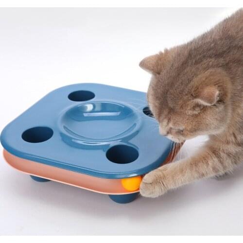 Puzzle Cat Toys, Multi-functional Cat Food Bowl Puppy Cat Track Toys, Fun Indoor Pet Cat Food and Play Supplies