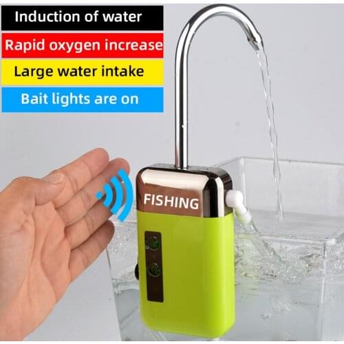 Intelligent Sensor Water Oxygen Pump Portable Smart Induction LED Lighting USB Outdoor Fishing Oxygenation Air Pump Three-in-One