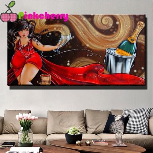 Romantic Girl 5D Diy Diamond Painting Cross Stitch Diamond Mosaic Embroidery Fat Lady Caroon Woman Full Square Round drill,k982