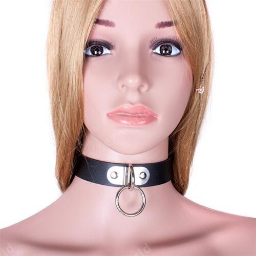Classic Black PU Leather Soft Sex Collar Neck Bondage Harness Necklace Restraint Adult Slaved Sexy Toys Sex Products For Couples