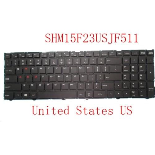 Laptop Keyboard For Shuttle SHM15F23USJF511 82R-15B030-4016 15F2JF511USL-B United States US New Black No Backlit film