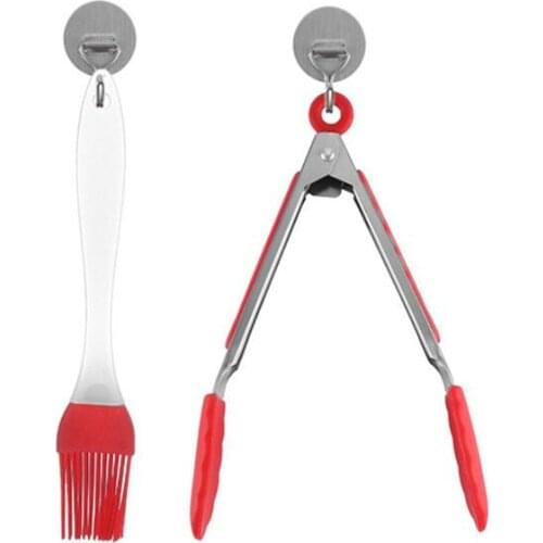 2pcs/Set Kitchen Tong & Oil Brush Cookware Utensils Food Grade Silicone Cooking Tong Clamp Accessories Salad Serving BBQ Tools