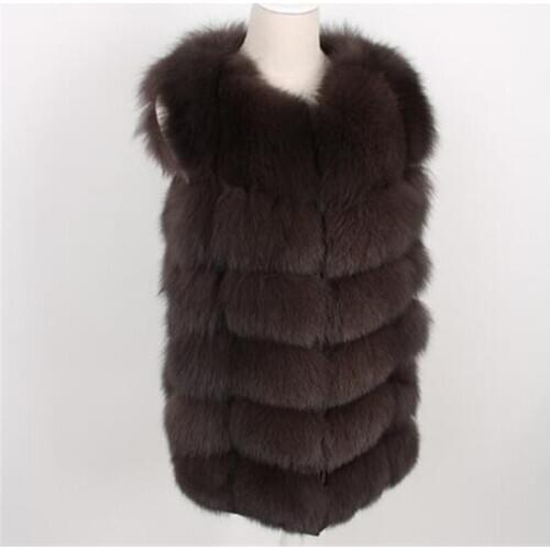 Maomaokong 2020 new Plus Size Women Natural fox fur jackets coats Real fur vests