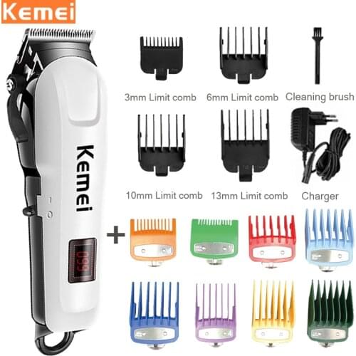 Kemei Professional Hair Clipper for men Electric Hair Trimmer Cordless Hair Cutter Machine LCD Display Rechargeable haircut