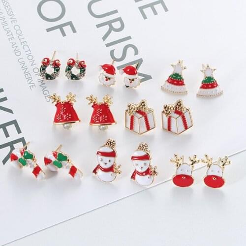 Christmas Tree Earrings for Women Simple Gift Earring Set Holiday Stud Earings Fashion Jewelry Accessorie 2021 Navidad