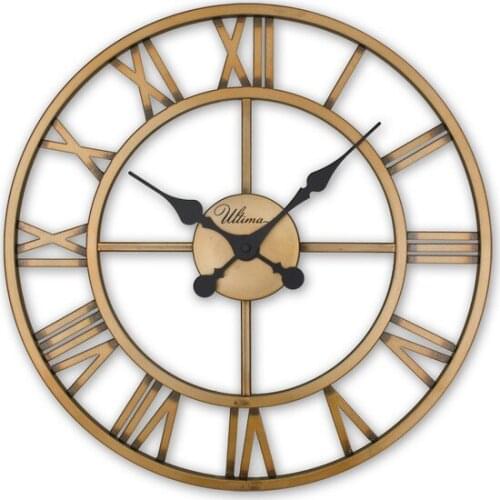 Ultima Regal Roman Figure Wrought Iron Skeleton Wall clock Gold Wall clock