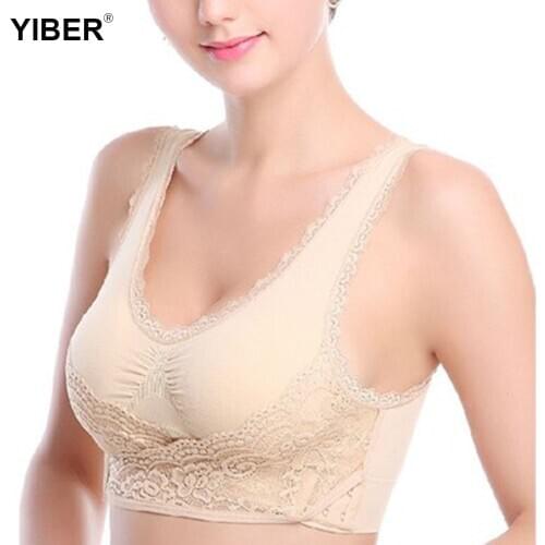 Underwear Bralette Sleep Bra Women Sexy Lingerie Front Cross Lace Lift Bra Solid Color Side Buckle Wireless Push up Bra Sexy