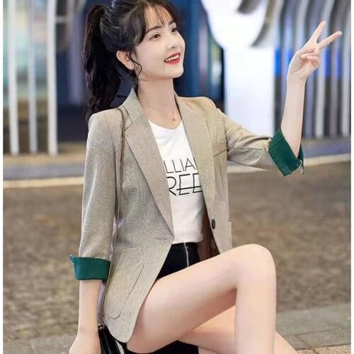 New Summer Blazers 2021 Fashion All-Match Womens Spring Jacket With Real Pockets Single Button Black Female Blazer Casual Suit