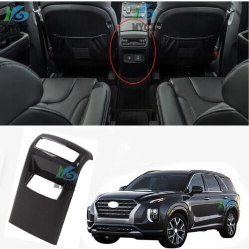 For Hyundai Palisade 2020 1PC Carbon Fiber ABS Car Armrest Rear Air Conditioning Vent Cover Trim Car Styling Accessories
