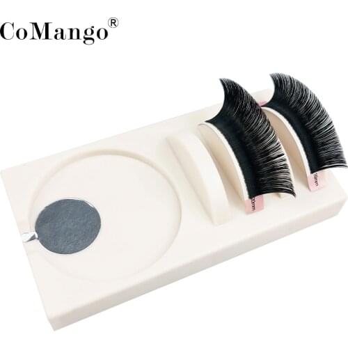 CoMango 2 in1 Acrylic False Eyelashes Stand Pad Eyelash Extension Glue Pad Tray Lashes Grafting Assistor Station Essential Tools