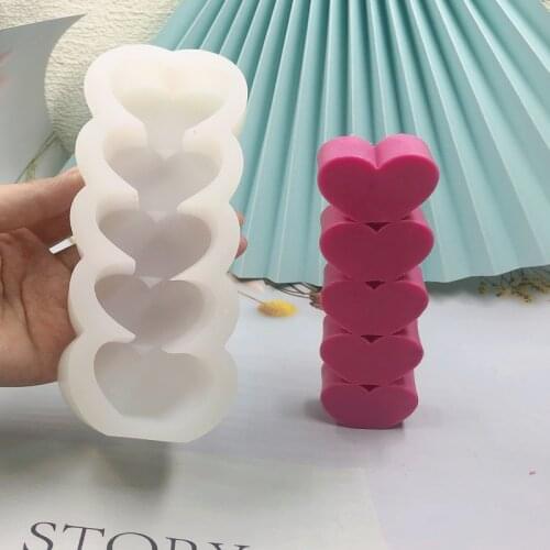 PRZY 3D Love Scented Candle Fondant Mould Chocolate Baking Mold Soap Molds Handmade Silicone Molds Home Decoration