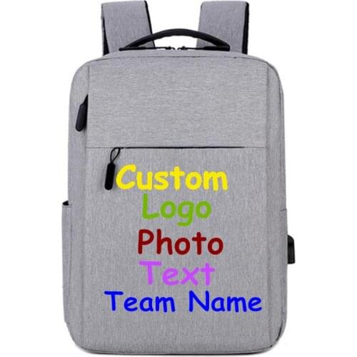 Backpack personality customization your picture simple business casual backpack women men computer bag logo customization