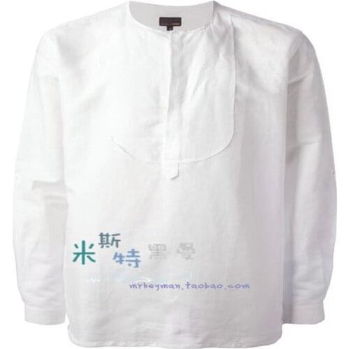 S-6XL! Homemade fashion week new collared shirt-less long-sleeved black and white standard four season regular mens shirt