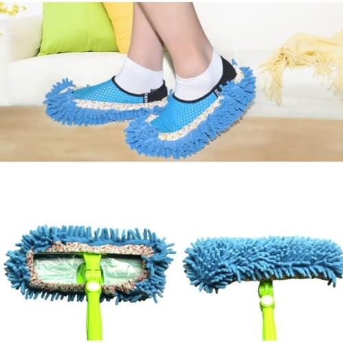 Mop Slippers House Cleaning Dust Removal Lazy Floor Wall Dust Removal Mop Cloths Clean Slipper Microfiber Lazy Shoes Cover
