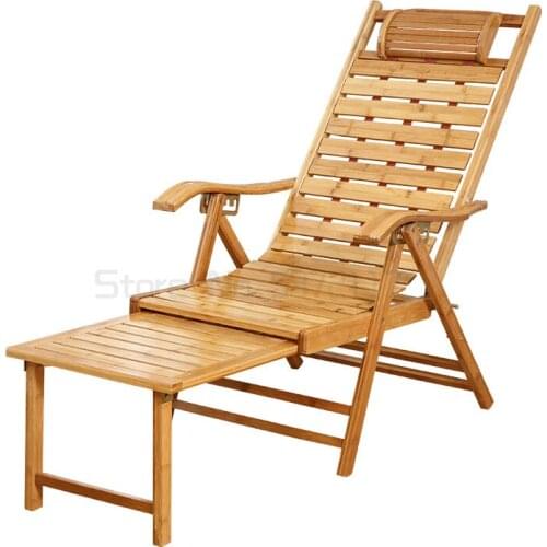 Recliner folding lunch break bamboo reclining chair leisure elderly nap portable lazy sofa cool chair