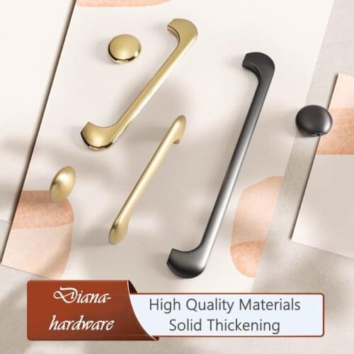 Modern Gold Long Handle Solid Zinc Alloy Cabinet Pulls Drawer Knobs Kitchen Door Cupboard Handles Furniture Pull Hardware