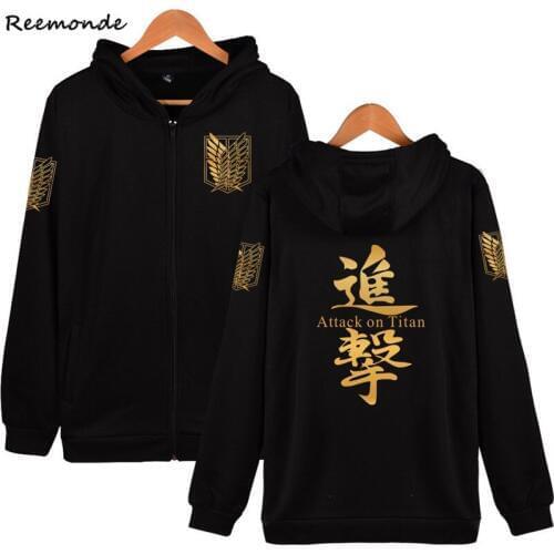 Anime Attack on Titan Cosplay Shingeki No Kyojin Zipper Hoodies,Streetwear Men Jacket Costume Coat Survey Corps Logo Hoodie
