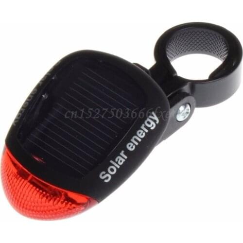 QILEJVS Solar Power Rechargeable Bicycle Taillights Night Riding Warning LED Lights