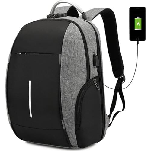 Laptop Backpack 15 Inch Computer Business Bag School Student Bookbag Anti-Theft Lock USB Charging Port Water Resistant