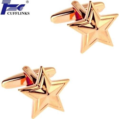 TZG Rose Gold Star Cufflink Cuff Link 2 Pairs Free Shipping