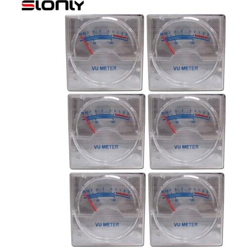 1pcs-6pcs 40x40mm VU Meter Audio Meter Level Meter Head Electronic Tube DIY Meter Silver Meter Head