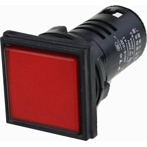 1PCS AD16-22F 22mm 24V 220V 380V Highlight LED square power indicator button switch red green yellow
