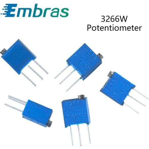 10Pcs 3266W Trimpot Trimmer Potentiometer 100R 500R 1K 2K 5K 10K 20K 50K 100K 200K 500K 1M 3366W-1-102LF 503LF 103LF 203LF 3266
