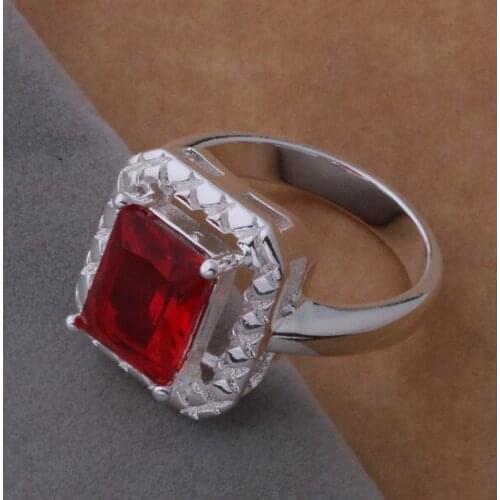AR346 Hot silver plated Rings for women&men silver 925 jewelry fashion jewelry, Square red stone Mosaic /apdajgka arbajiia