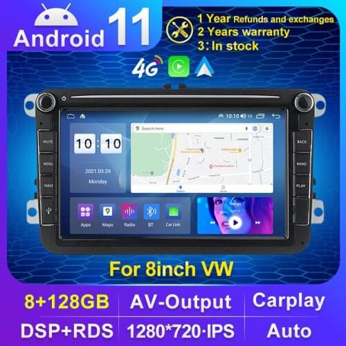 6G+128G DSP Android10 Car Multimedia Player Radio GPS For Volkswagen VW Passat B6 Touran GOLF5 POLO jetta 2DIN DVD Carplay AUTO