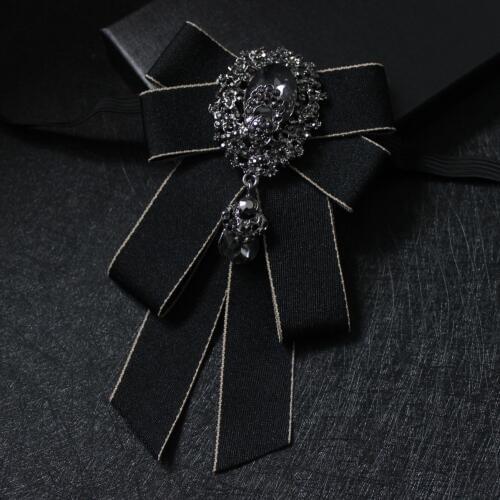 Free Shipping New mens man fashion female suits shirt collar lavish rhinestone dress groom performer stylist Korean bow tie