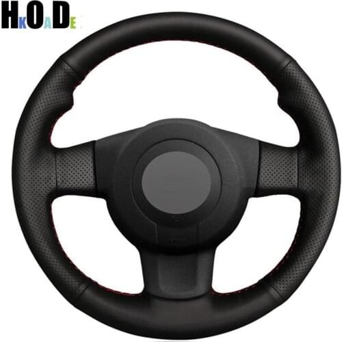 Black Artificial Leather DIY Car Steering Wheel Cover for Seat Leon (1P) FR 2007 Leon (1P) Cupra 2007 Ibiza (6L) FR 2006
