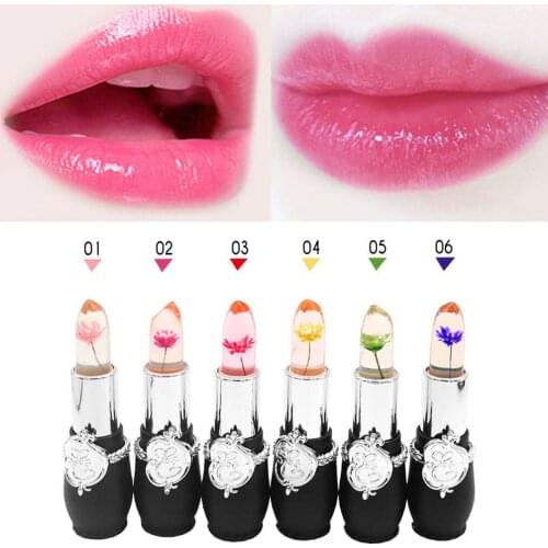 Jelly Flower Lipstick Lip Care Temperature Change Waterproof Long Lasting Moisturizer Lipstick