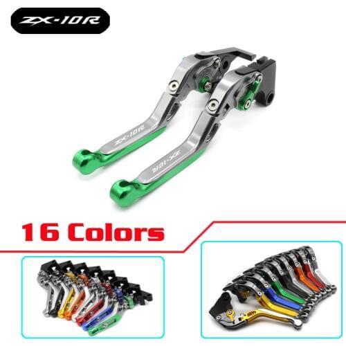 For Kawasaki ZX-10R ZX10R ZX 10R With Logo 2004 2005 Orange CNC Adjustable Motorcycle Brake Clutch Lever