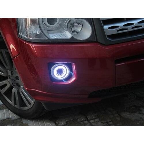 DRL COB angel eye (5 colors) + halogen fog lamp + projector lens + fog lamp cover for LAND ROVER rang rover freelander 2, 2pcs