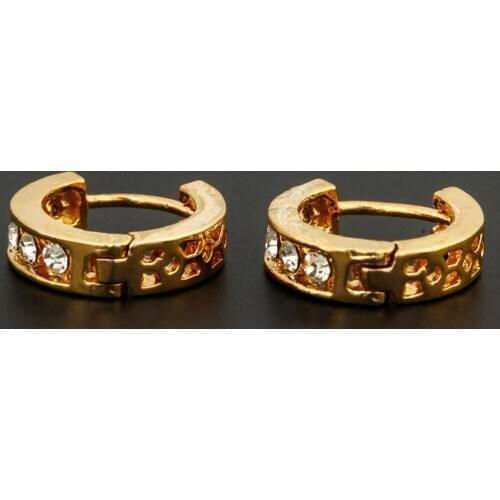 Ethiopian Women Lady Elegant Earrings 24k Gold Color Stud Earrings Heart Jewelry