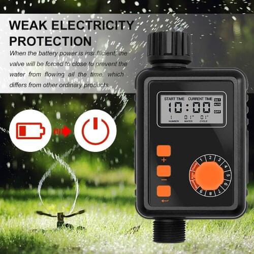 Electronic Irrigation Regulator Automatic Irrigation Timer LCD Waterproof Sprinkler Controller 9 Separate Timing Programs