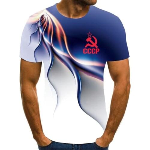 New Mens T-shirt Summer CCCP Russia T-shirt Male Soviet Union Soviet Mens Short Sleeve T-shirt Moscow Men Top Tees XXS-6XL