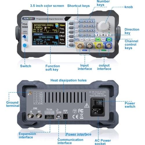 DYKB 1nHz-80Mhz Function Signal Generator Digital Programmable DDS 2CH Function/Arbitrary Waveform Signal source frequency meter