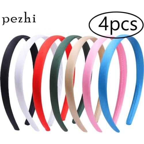 4pcs Headdress 1.5 2cm wide brim satin DIY handmade children party birthday plastic satin headband accessories material jewelry