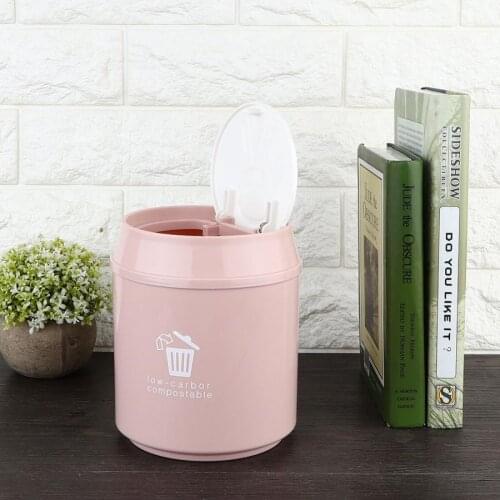 Mini Trash Can Cute Small Waste Bin Desktop Trash Basket Table Waste Bin Home Office Trash Dustbin Car Trash Bin