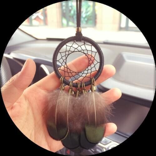 5cm ring mini dreamcatcher feather dreamcatchers car home hanging decoration wind chime