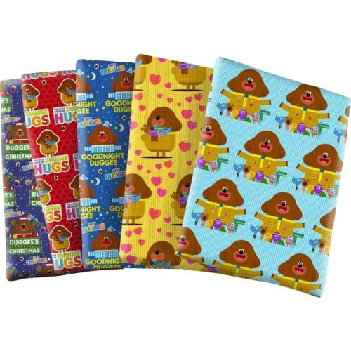 Cartoon DUGG Printed Bullet Textured Liverpool Patchwork Tissue Kids home textile 50*145cm