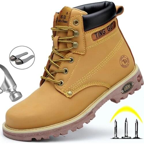Martin Boots s Men Snow Boots Male Winter Military Ankel Boots Puncture-Proof Snow Boots Non-slip Steel Toe Work Safety Shoes