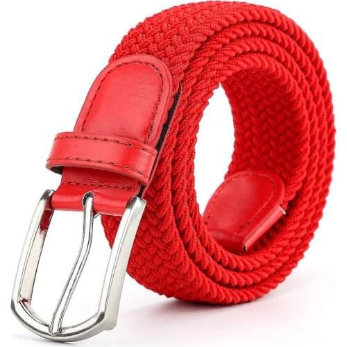 2019 Mens canvas belt woven elastic stretch bel braided Knitted Elastic Stretch Belts