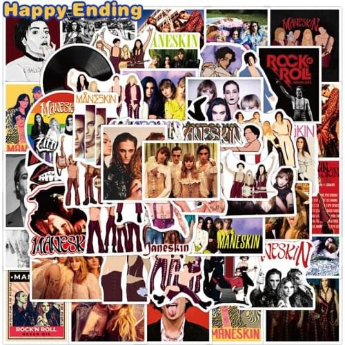 10/30/50 PCS Italy Rock Band Maneskin Graffiti Stickers For Motorcycle Luggage Laptop Fridge Guitar Skateboard Anime Toy Sticker