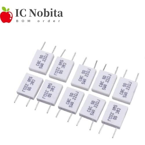 10pcs BPR56 5W 0.01R 0.015R 0.022R 0.025R 0.033R 0.047R Non-inductive Ceramic Cement Resistor 0.05 0.1 0.2 0.5 1 2 4.7 100 Ohm