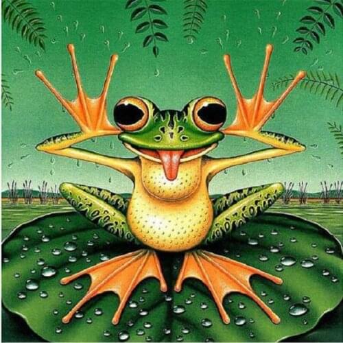 New DIY Diamond Embroidery "Cute Frog" DIY Diamond Painting Cross Stitch Mosaic Full Drill Rhinestone Home Decor Paint