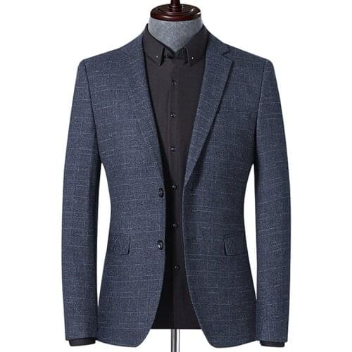 Slim Fit Design Blazer Men High Quality Gray Two Buttons Suit Jacket Men Business Wedding Party Blazers Americana Hombre FS-210