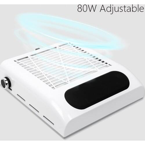 80W Nail Dust Collector Vacuum Cleaner Adjustable Speed Manicure Machine With Filter Strong Suction Nail Fan Salon Nail Vacuum